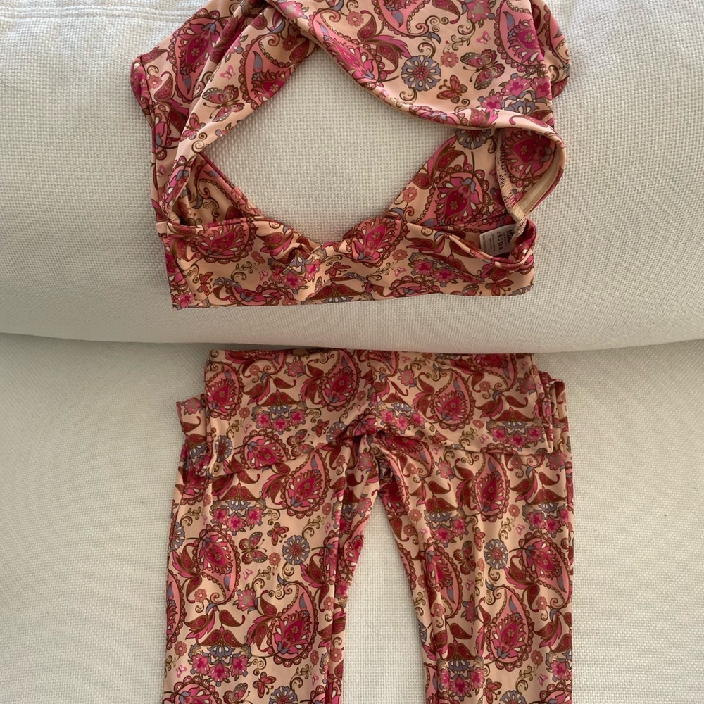 Tiger Mist Paisley Two Piece Set in Pink and Brown